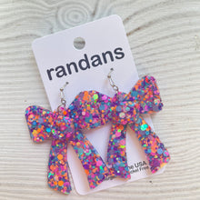 Load image into Gallery viewer, Bow earrings- dangles and studs- custom colors
