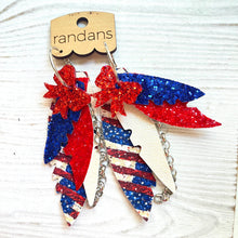 Load image into Gallery viewer, Randans fringe hoop earrings- gameday - fred
