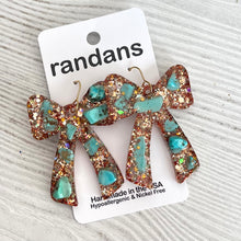 Load image into Gallery viewer, Bow earrings- dangles and studs- custom colors
