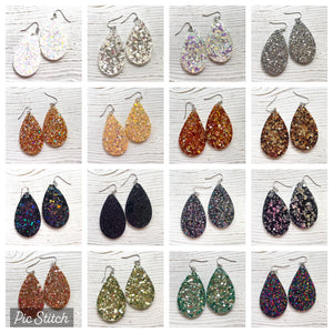 Randans Frameless Dangle Teardrops- neutrals, gold, silver, black, white