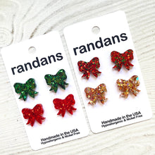 Load image into Gallery viewer, Bow earrings- dangles and studs- custom colors
