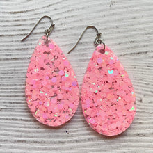 Load image into Gallery viewer, Randans Frameless Dangle Teardrops- pink, red
