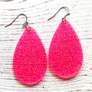 Randans Frameless Dangle Teardrops- pink, red
