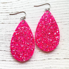 Load image into Gallery viewer, Randans Frameless Dangle Teardrops- pink, red
