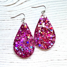 Load image into Gallery viewer, Randans Frameless Dangle Teardrops- pink, red
