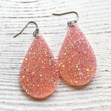 Load image into Gallery viewer, Randans Frameless Dangle Teardrops- pink, red

