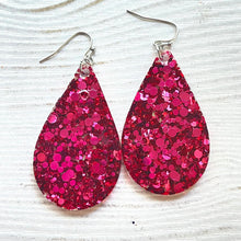 Load image into Gallery viewer, Randans Frameless Dangle Teardrops- pink, red
