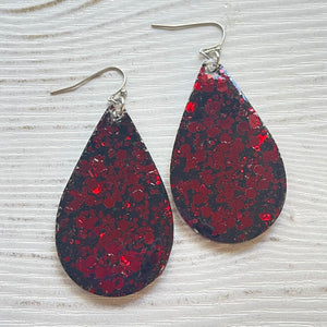 Randans Frameless Dangle Teardrops- pink, red
