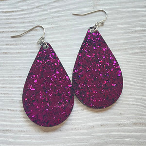Randans Frameless Dangle Teardrops- pink, red