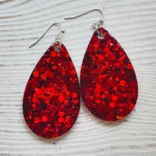 Load image into Gallery viewer, Randans Frameless Dangle Teardrops- pink, red
