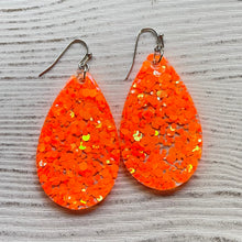 Load image into Gallery viewer, Randans Frameless Dangle Teardrops- orange, yellow
