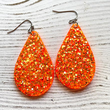 Load image into Gallery viewer, Randans Frameless Dangle Teardrops- orange, yellow

