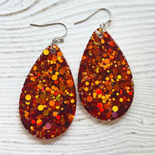 Load image into Gallery viewer, Randans Frameless Dangle Teardrops- orange, yellow
