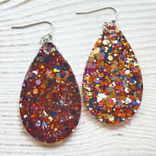 Load image into Gallery viewer, Randans Frameless Dangle Teardrops- orange, yellow
