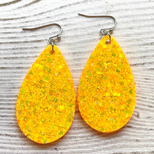 Load image into Gallery viewer, Randans Frameless Dangle Teardrops- orange, yellow
