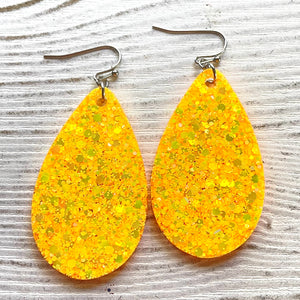 Randans Frameless Dangle Teardrops- orange, yellow