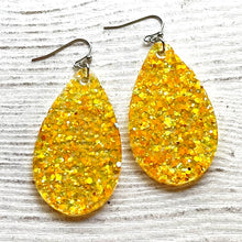 Load image into Gallery viewer, Randans Frameless Dangle Teardrops- orange, yellow
