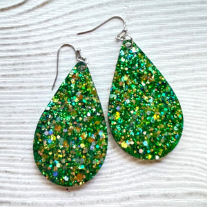 Randans Frameless Dangle Teardrops- green