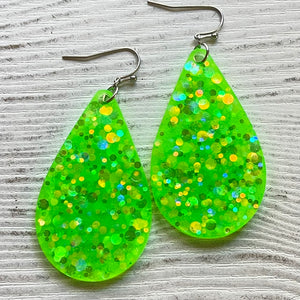 Randans Frameless Dangle Teardrops- green