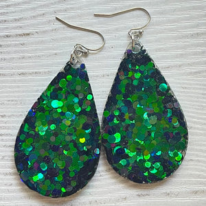 Randans Frameless Dangle Teardrops- green