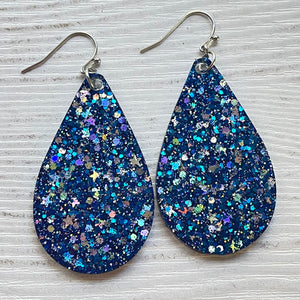 Randans Frameless Dangle Teardrops- blue