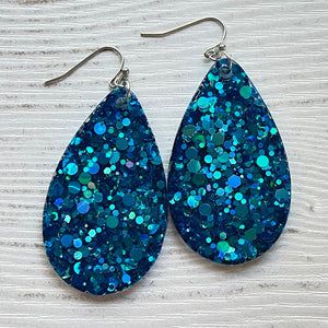 Randans Frameless Dangle Teardrops- blue
