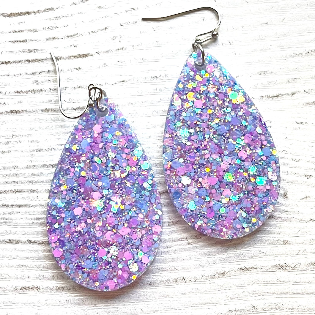 Randans Frameless Dangle Teardrops- purple