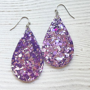 Randans Frameless Dangle Teardrops- purple