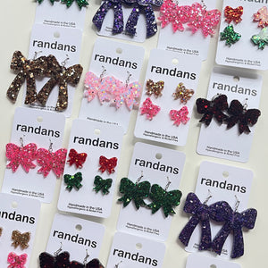 Bow earrings- dangles and studs- custom colors