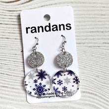 Load image into Gallery viewer, Tiered circles -Christmas shapes- dangle earrings
