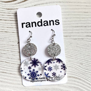 Tiered circles -Christmas shapes- dangle earrings