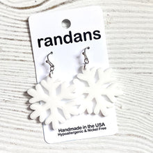 Load image into Gallery viewer, Snowflake -Christmas shapes- dangle earrings
