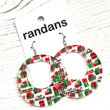 Load image into Gallery viewer, Hoops -Christmas shapes- dangle earrings
