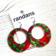 Load image into Gallery viewer, Hoops -Christmas shapes- dangle earrings
