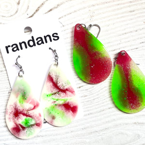 Tie dye -Christmas shapes- dangle earrings