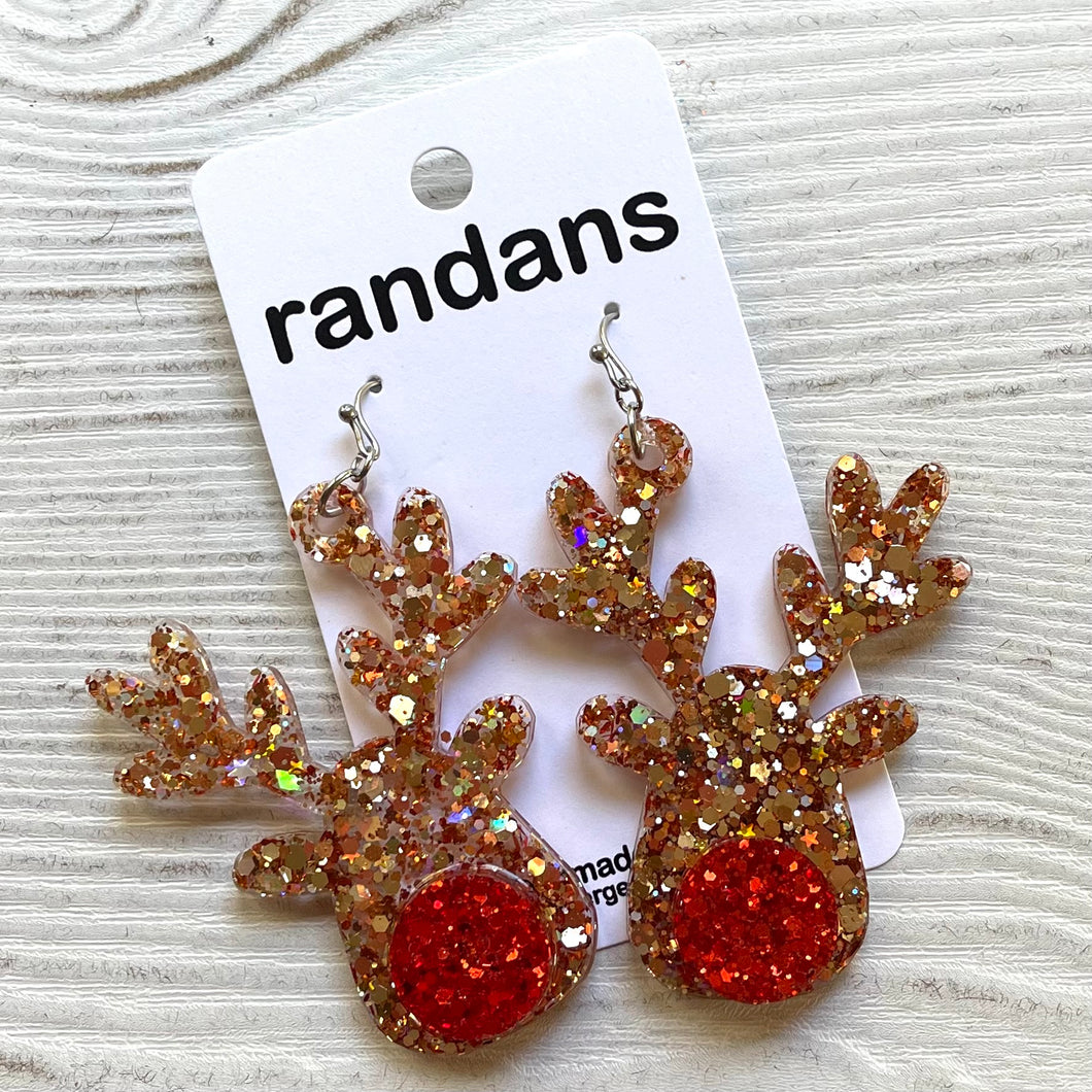 Reindeer -Christmas shapes- dangle earrings