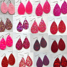 Load image into Gallery viewer, Randans Frameless Dangle Teardrops- pink, red
