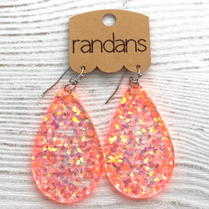 Randans Large Frameless Dangles- Seaglass Orange