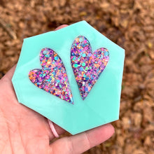 Load image into Gallery viewer, Silicone mold for resin earrings - diy- various shapes - made to order - wonky hearts
