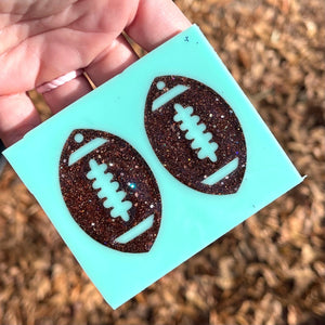 Silicone mold for resin earrings - diy- various shapes - made to order - football