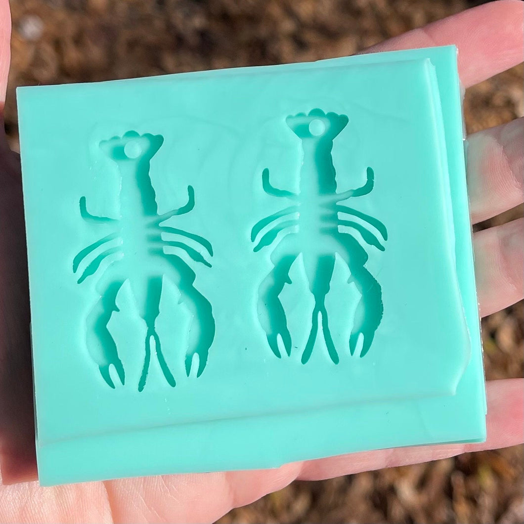 Silicone mold for resin earrings - diy- various shapes - made to order - lobster/ crawfish/ crayfish