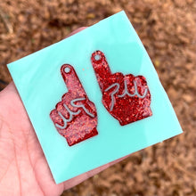 Load image into Gallery viewer, Silicone mold for resin earrings - diy- various shapes - made to order - fan finger number 1 one
